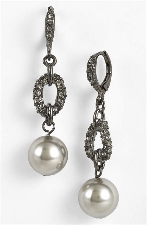 givenchy hematite earrings|givenchy pearling earrings.